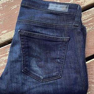 EUC AG Adriano Goldschmied dark wash blue jeans The Stilt leg Women’s 26R